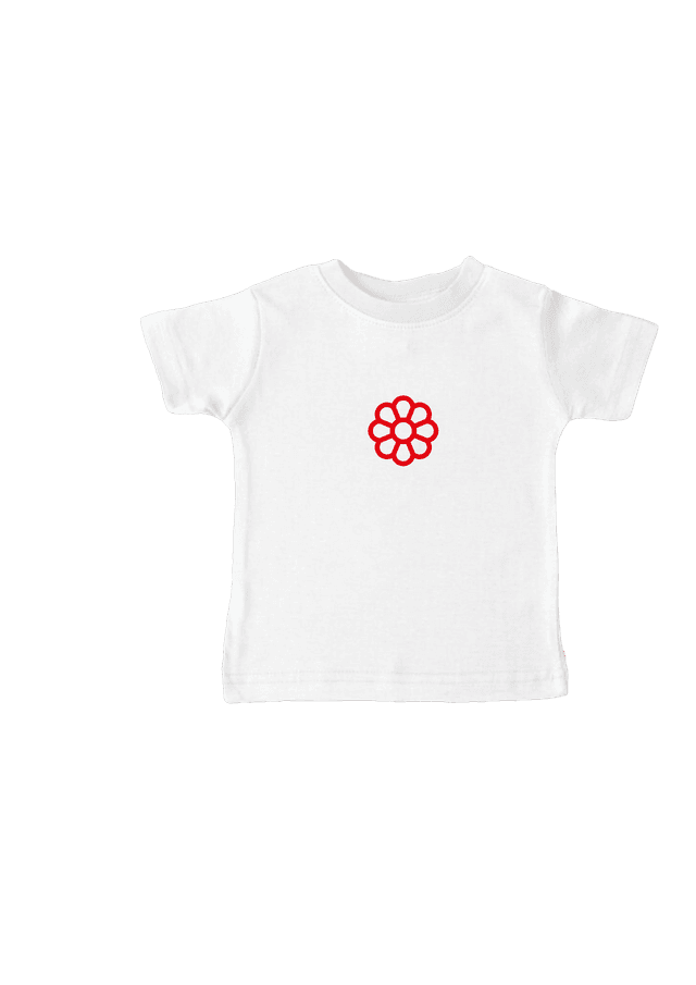 Baby tee flower blanc